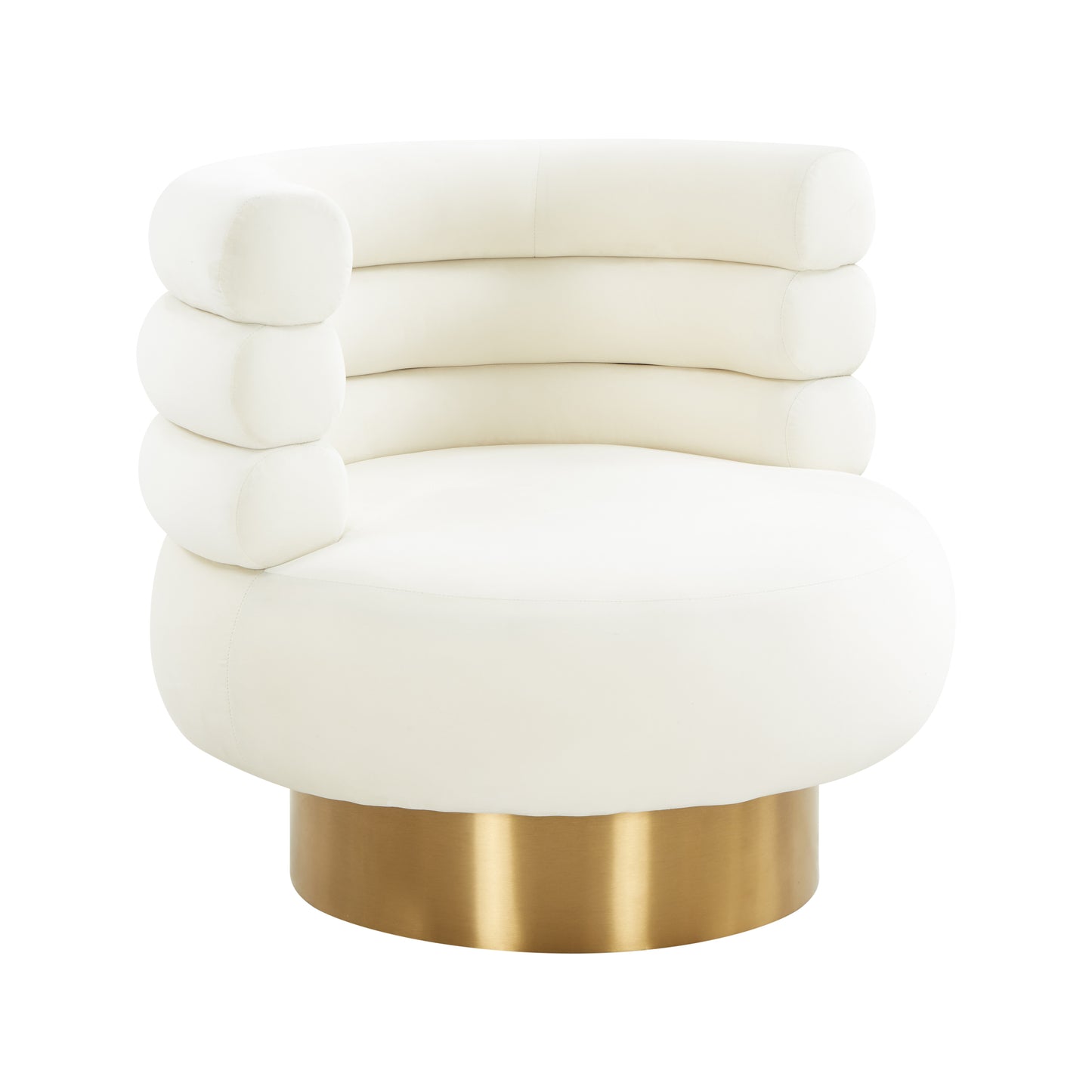 NAOMI CREAM VELVET SWIVEL CHAIR