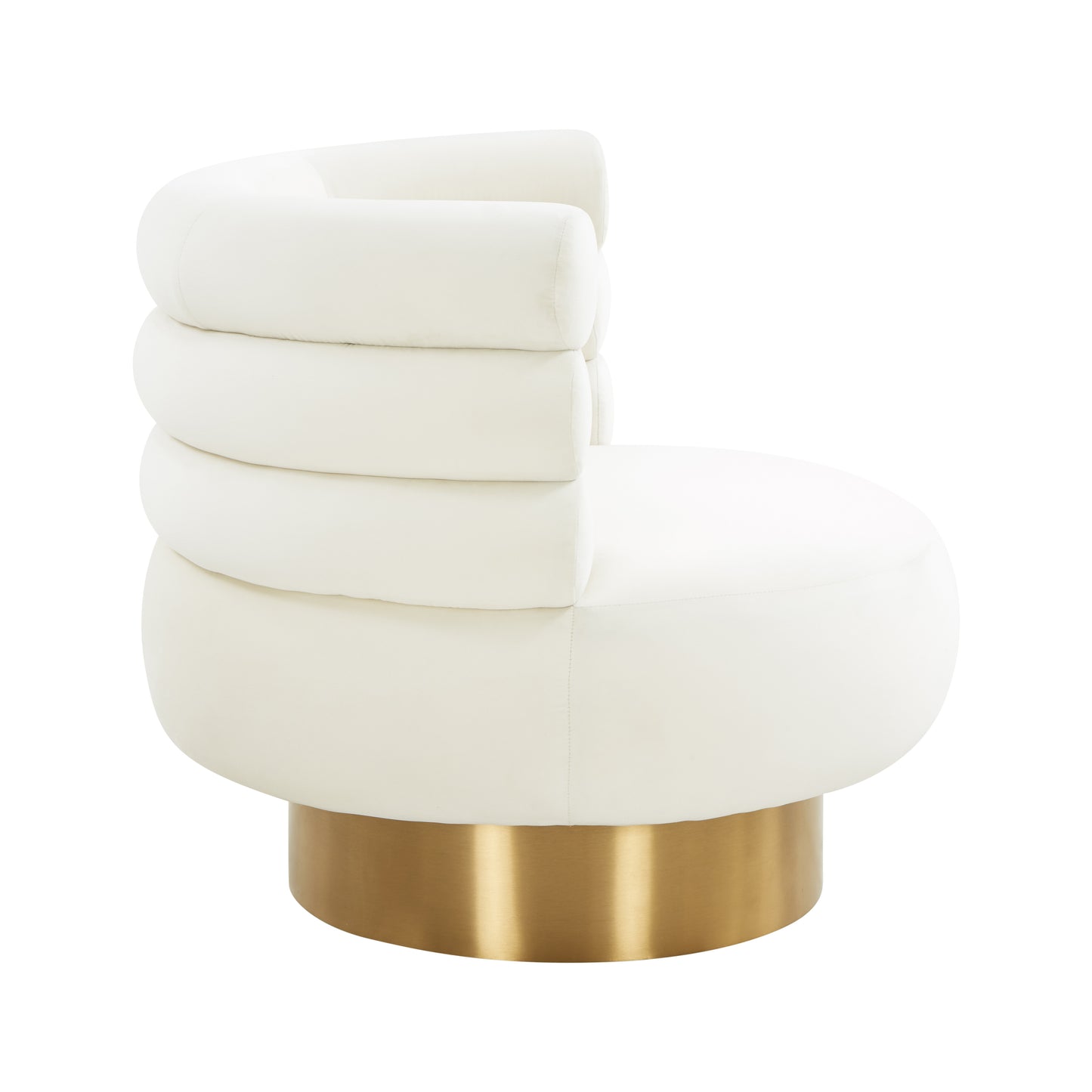 NAOMI CREAM VELVET SWIVEL CHAIR